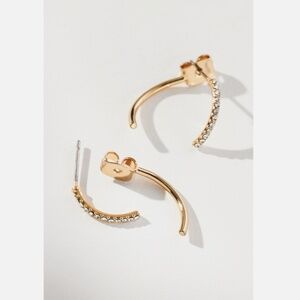 NWT ANTHROPOLOGIE MINI PAVÉ WIRE FRONT-BACK EARRINGS